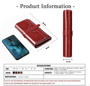 Andong Long Wallet <b>Purse</b> for Women <b>Girls</b> Genuine Cow Leather Fashion Clutch Bag Phone Pocket Wallets Rfid Blocking - Product Image 4