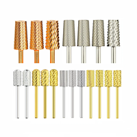 Broca de carburo de uñas de barril grande redondeado caliente para taladro grueso 3/32 para limas de uñas de manicura, plata y oro