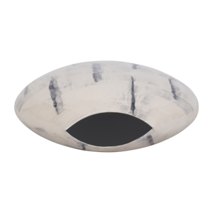 Vaso in Ceramica Rotondo con Finitura Spazzolata Grigia per Arredamento Soggiorno Stile Accent - Product Image 6