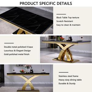 ท็อปโต๊ะหินเผาสีดำหรูหราพร้อมขอบสแตนเลสสำหรับร้านอาหารและโรงแรม - Product Image 6