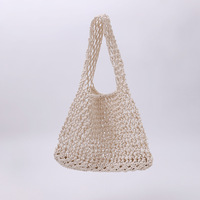 Nouveauté : Sac fourre-tout en maille tressée à la main style Instagram pour femme, grande capacité, tendance estivale, à porter à l'épaule