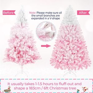 <span class=keywords><strong>Sapin</strong></span> de Noël artificiel pré-éclairé de 1,80 m, 250 lumières incandescentes <span class=keywords><strong>blanc</strong></span> chaud, floqué, en PVC/acier thermolaqué 820 - Product Image 6
