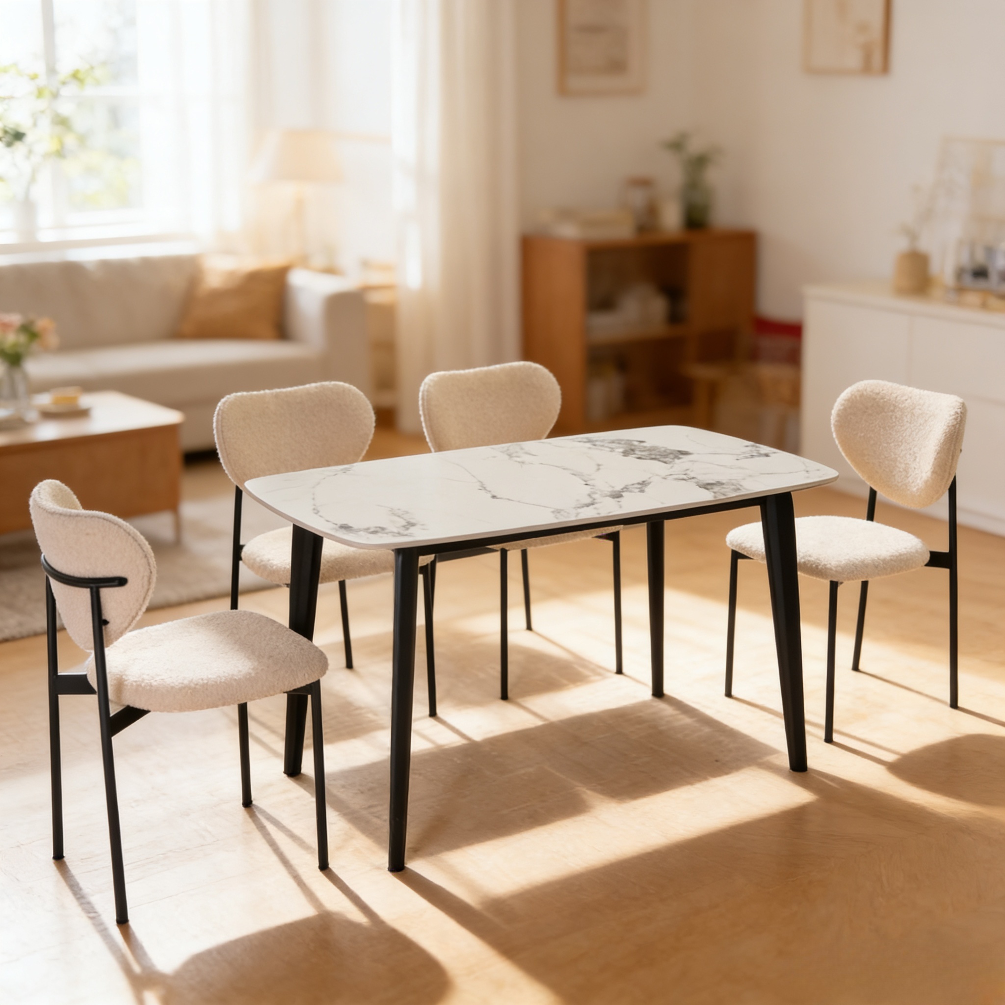 Modern Home Dining Table & Chair Set for Kitchen & Living Room - View 3