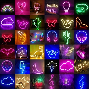 LED音符ネオンライト カスタム壁掛けネオンサインライト USB/電池式 誕生日ギフト ウォールアート LEDネオンナイトライト - Product Image 1