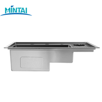 Évier simple encastré Mita, fait main, moderne, multifonctionnel, en acier inoxydable brossé noir, pour bar à domicile, villa, OEM