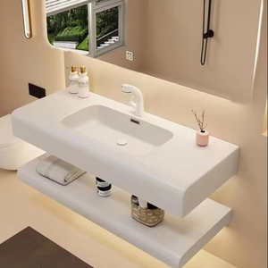 Meuble de salle de bain moderne en bois massif personnalisé George Group avec miroir LED, vasque en céramique et emballage de protection multicouche - Product Image 2