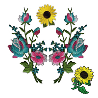 Écussons de broderie en chenille avec logo bouffant 3D personnalisé, avec motif de dentelle florale, pour chapeaux, chemises et vêtements