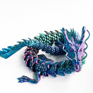 <span class=keywords><strong>Dragon</strong></span> chinois imprimé en 3D, modèle articulé et mobile, figurine décorative à bouche ouverte, marionnette à main - Product Image 3