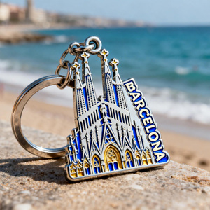 Llavero de Metal Personalizado con Logotipo del <span class=keywords><strong>Barcelona</strong></span>, Souvenir, Llavero Fundido a Presión, Venta al Por Mayor - Product Image 1