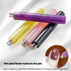 Stylo à points pour nail art, manche acrylique, stylo à bille pour points, outil de dessin pour fleurs et pétales, pinceau à points pour manucure en salon - Product Image 4
