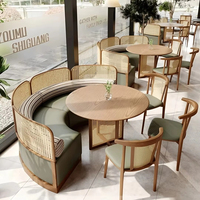 Ensemble de meubles de restaurant en cuir de luxe de haute qualité, canapé, banc, chaise, mobilier moderne, écologique, durable, banquette de salle à manger pour hôtel