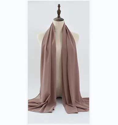 2022 Neuheiten Mode Solid Color Chiffon Hijab Schal Turban Stretch Schal Instant Jersey Hijab