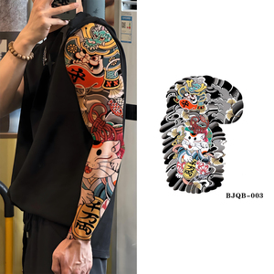 Tatuaggi temporanei a manica lunga gru tigre Zhong Kui <span class=keywords><strong>fiori</strong></span> disegni realistici adesivi braccio impermeabile dura 7 giorni - Product Image 3