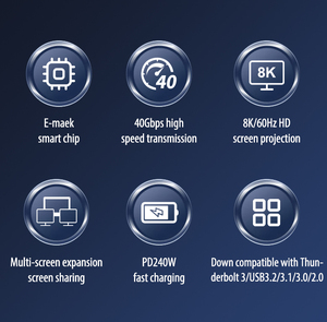 การชาร์จเร็ว90องศา240วัตต์ความเร็วสูงรองรับสาย USB-C <span class=keywords><strong>3D</strong></span> USB4 40Gbps วิดีโอ8K60Hz และการถ่ายโอนข้อมูล40Gbps - Product Image 3