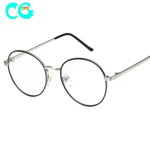 Round Metal Anti Blue Glasses Frame Optical Mens Clear Eyeglasses Frame Women Reading Computer Eyeglasses Frame Gafas Oculos