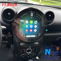 Autoradio Android 11,8 pouces IPS pour BMW Mini One Cooper R60/R54/R55/R56 Peaceman Mini Clubman 2007-2014 Navi GPS Multimédia Carplay
