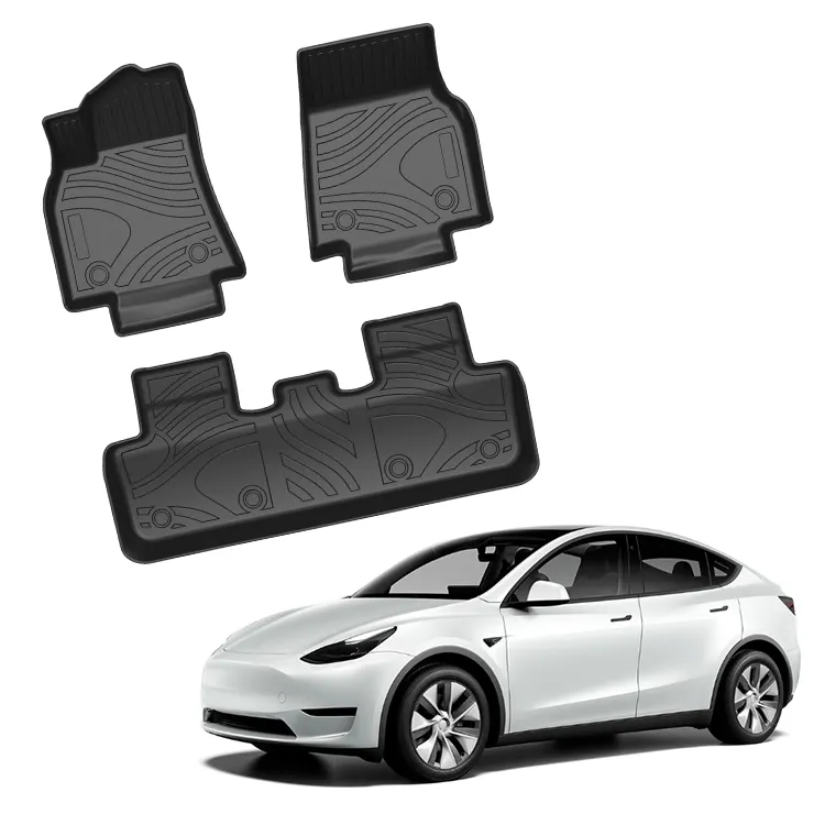 Xiangta High Quality TPE Material Front Rear Car Mats for Tesla Model Y 2020+ Tpe Car Mats Car Accessories Floor Mat