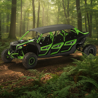 Véhicule tout-terrain professionnel vert clair 6 places, 4 roues, essence, SSV 1500cc, moteur 4 temps, robuste, 2WD/4WD, charge maximale 580 kg