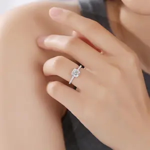 Новинка 2022, обручальное кольцо, ограненное подушкой, оптовая продажа, кольца из муассанита S925, Серебряное женское кольцо из муассанита для свадьбы