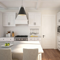 Meubles de cuisine modulaires avec portes, évier, tiroir, panier, îlot, charnière, robinet, dimensions personnalisées, design moderne