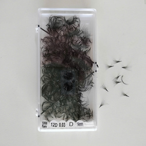 ขนตาปลอมแบบต่อ 2D-24D 1000 ช่อ ขนสังเคราะห์ สีดำธรรมชาติ หนาเต็มพิกัด ฐานเรียวแหลม ทำมือ คุณภาพสูง - Product Image 2