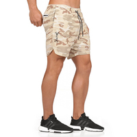Vêtements de sport pour hommes 2 en 1 Polyester GYM Shorts Blank Basketball Training Fitness Sport Sweat Shorts avec poche