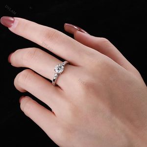 Dylam Sterling Silver Wedding <b>Rings</b> for Her <b>Couples</b> Love <b>Ring</b> Diamond Anniversary <b>Couple</b> Design Real Women Gorgeous - Product Image 4