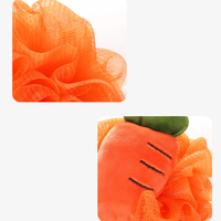 Coloré dessin animé fruits luffas maille Pouf à la mode doux doux corps épurateur boules pour enfants bain douche corps Massage soins de la peau