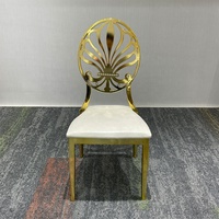 Chaises de mariage de luxe en fer doré avec dossier Phénix, idéales pour les événements et salles de banquet d'hôtel - Offre Spéciale