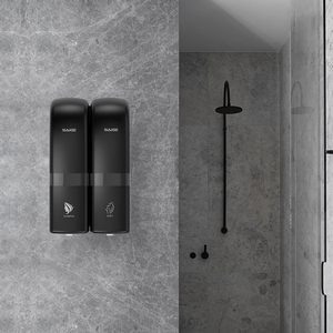 SAIGE Luxury Dual White Liquid Touch Soap Dispensers Wall Mount <strong>Hand</strong> Soap <strong>Wash</strong> Manual Bathroom Shampoo Dispenser <strong>Set</strong> - Product Image 2