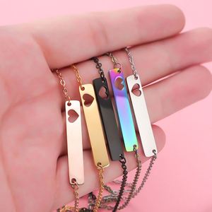 Oro Real Pvd Gold Plated Heart Necklaces Gold 316 En Stainless Steel High Quality Blank Laser Jewelry for Engraving Products - Product Image 3