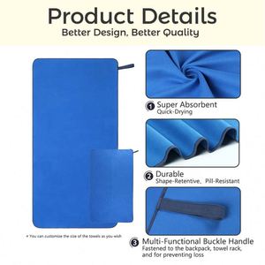 Serviette turque en microfibre personnalisée pour le sport, la main et le visage - Product Image 2