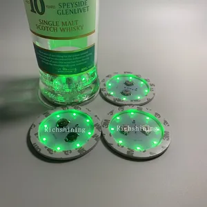 LED kustom Coaster baru Multi cahaya balok stiker botol Led sampanye Coaster untuk pesta Bar