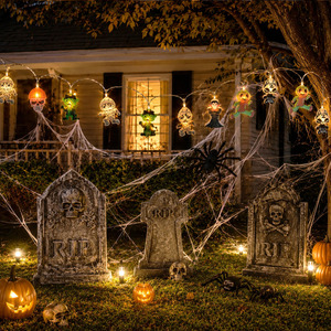 Guirlande lumineuse LED d'Halloween Pafu, 9,8 pieds, 20 LED, citrouille, crâne, momie, fantôme, <span class=keywords><strong>vampire</strong></span>, décorations de fête d'Halloween, lumières féériques suspendues - Product Image 2
