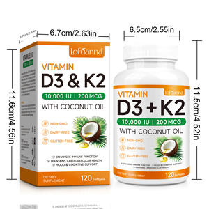 Integratore di <span class=keywords><strong>Vitamina</strong></span> <span class=keywords><strong>D3</strong></span> e K2 in Capsule Softgel <span class=keywords><strong>con</strong></span> Olio di Cocco, Non-OGM, Supporto Immunitario, Etichetta Privata - Product Image 6