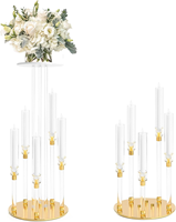 Nouveau design acrylique clair pilier Festival fête mariage décoration Table pièce maîtresse bougeoir autres bougeoirs bougie