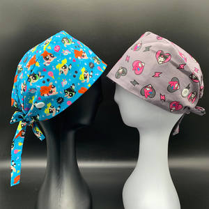 Cuffia da donna tappi chirurgici con bottoni da lavoro con fascia di felpa regolabile cappelli Bouffant Cartoon - Product Image 2