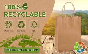 Sac en papier kraft brun recyclé de grande taille pour l'emballage de vêtements de luxe avec votre propre logo, sac en papier personnalisé - Product Image 2