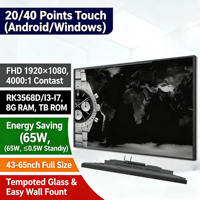 Pantalla Digital Interactiva de 43 Pulgadas para Interiores, Tótem Publicitario LCD LED Android/Windows IP65 para Escuelas