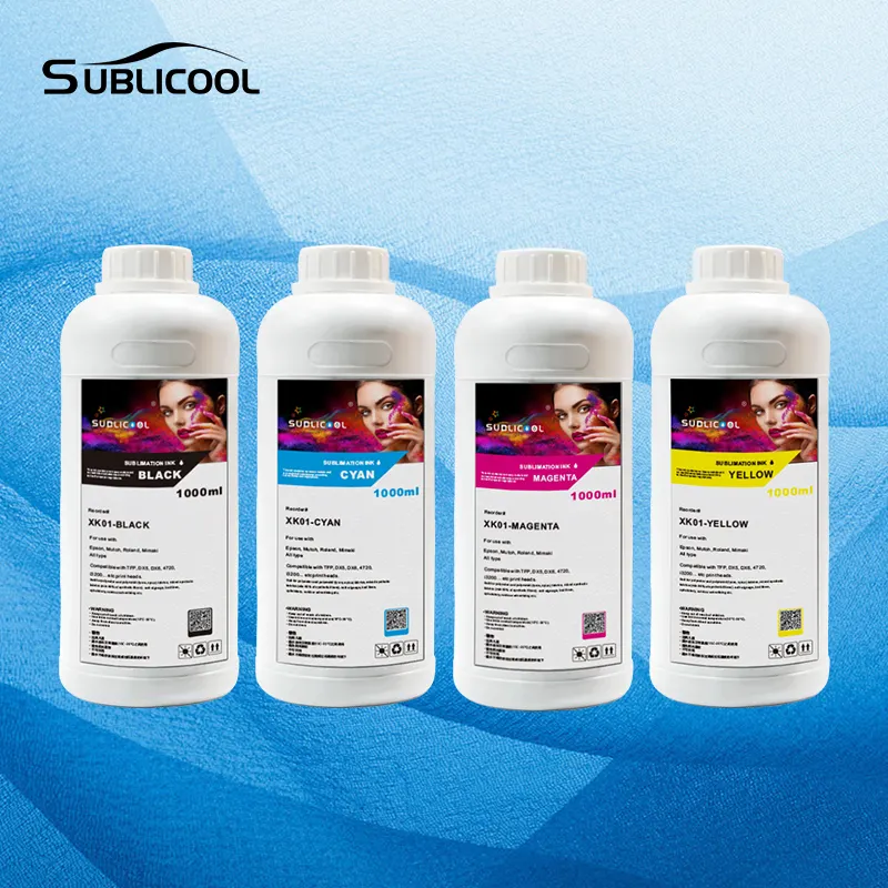 SUBLICOOL High Quality ink 1000ml 4 Colors printing inks Dye Sublimation Ink for heat transfers heat transfers for t-shirts