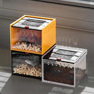 Fournitures pour animaux de compagnie Fabricant Vente directe Rond écologique Reptile Réservoir Plastique Araignée Scorpion Beetle Boîte d'élevage d'insectes - Product Image 1
