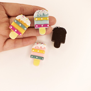Yiwu Winop Fashion Jewelry Keychain Making Diy Accessories Flat Back Simulation Ice Cream Resin Charm