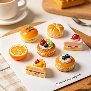 Aimants 3D mignons en forme <span class=keywords><strong>de</strong></span> nourriture, autocollants rétro colorés pour réfrigérateur, décorations personnalisables <span class=keywords><strong>de</strong></span> taille moyenne pour <span class=keywords><strong>la</strong></span> maison, cadeaux pas chers en résine pour amis - Product Image 4