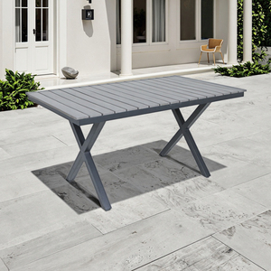 Modern Outdoor Aluminum Frame Coffee <b>Table</b> With Plastic Wood for Dining Park Villa or Home Bar on Balcony K/<b>D</b> - Product Image 4