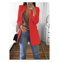 YY1088 Nouveau Design Cardigan à Col V Manches Longues Boutonné Élégant pour Femme d'Affaires Costume Formel Blazer Femme d'Entreprise