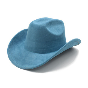 نمط جديد خمر حافة واسعة البرتقال رعاة البقر القبعات الغربية الرجال بالجملة قابل للتعديل من جلد الغزال قبعات رعاة البقر للبالغين - Product Image 5