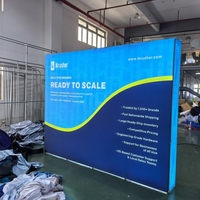 Boîte à lumière SEG pop-up rétroéclairée par LED, cadre en aluminium, toile tendue, toile de fond portable pour salon professionnel, affichage publicitaire personnalisé