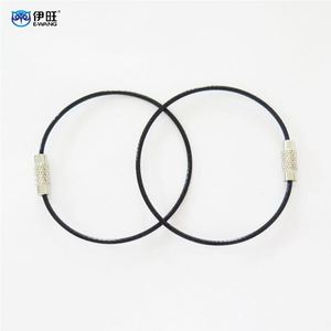 Porte-clés câble en acier noir Câble en acier inoxydable - Product Image 2