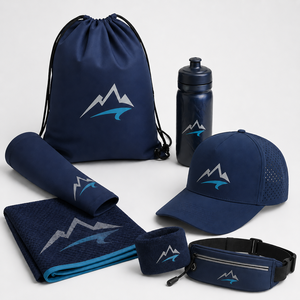 Colección de Regalos Promocionales de la Empresa Breathable Sports Cap: Camiseta, Bolsa con Cordón, Toalla y Artículos Promocionales - Product Image 1
