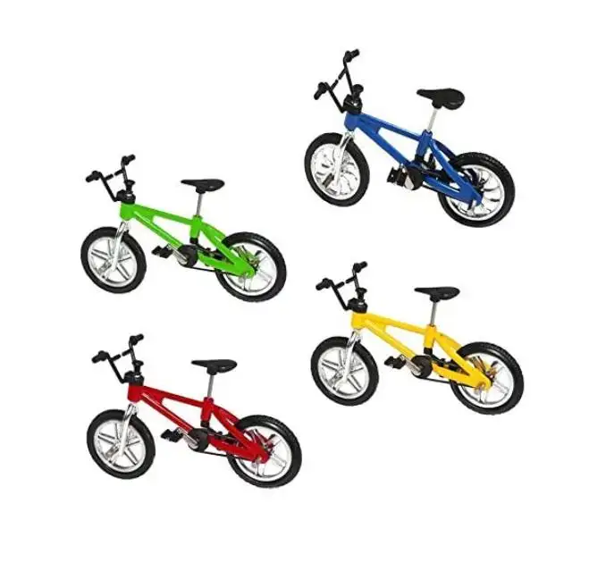 4 Pcs 손가락 산악 자전거 기능 금속 장난감 미니 익스트림 스포츠 손가락 자전거 세트 장난감 (녹색, 노란색, 파란색, 빨간색)